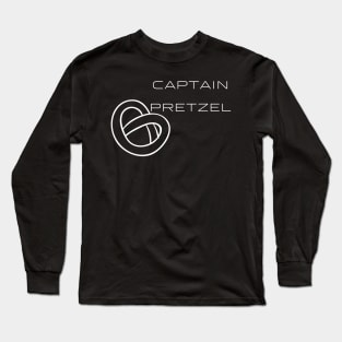 Captain Pretzel Typography White Design Long Sleeve T-Shirt